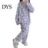 Lady Loungewear 2 Pcs/Set Women Winter Pajamas Set Round Neck Cartoon Bear And Peach Pattern Cozy Long Sleeve Coral Fleece Homewear Top Pants