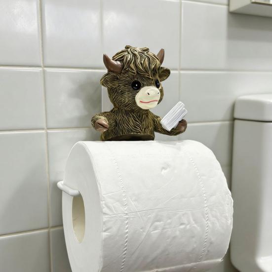 Funny Frog Toilet Paper Holder Wall Mounted Paper Roll Holder Novelty Resin Frog Towel Tissue Dispenser for Bathroom Decor