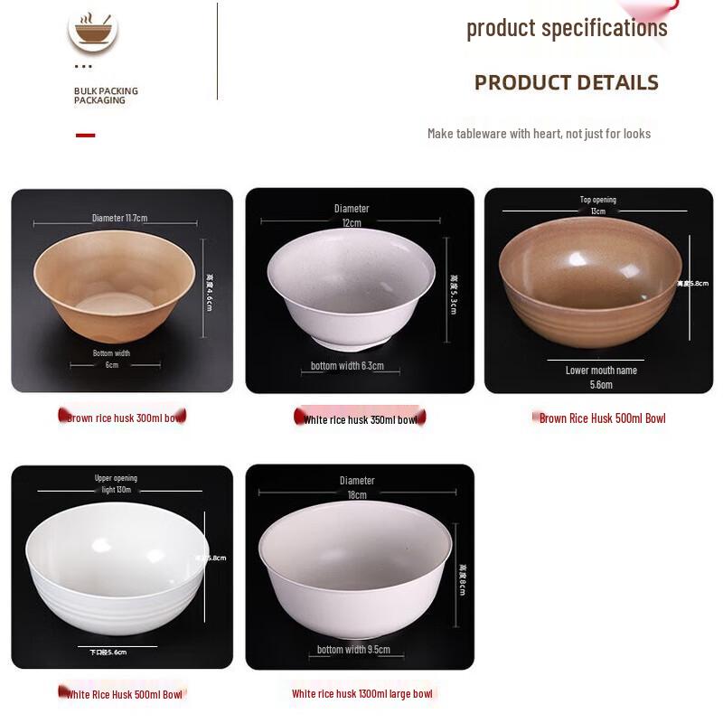 Eco-Friendly Disposable Rice Husk Bowls