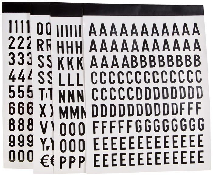 Lettre de transfert - lettre adhesive Apli - 4415 - Adhesives lettres/numeros/signes 15 mm Noir