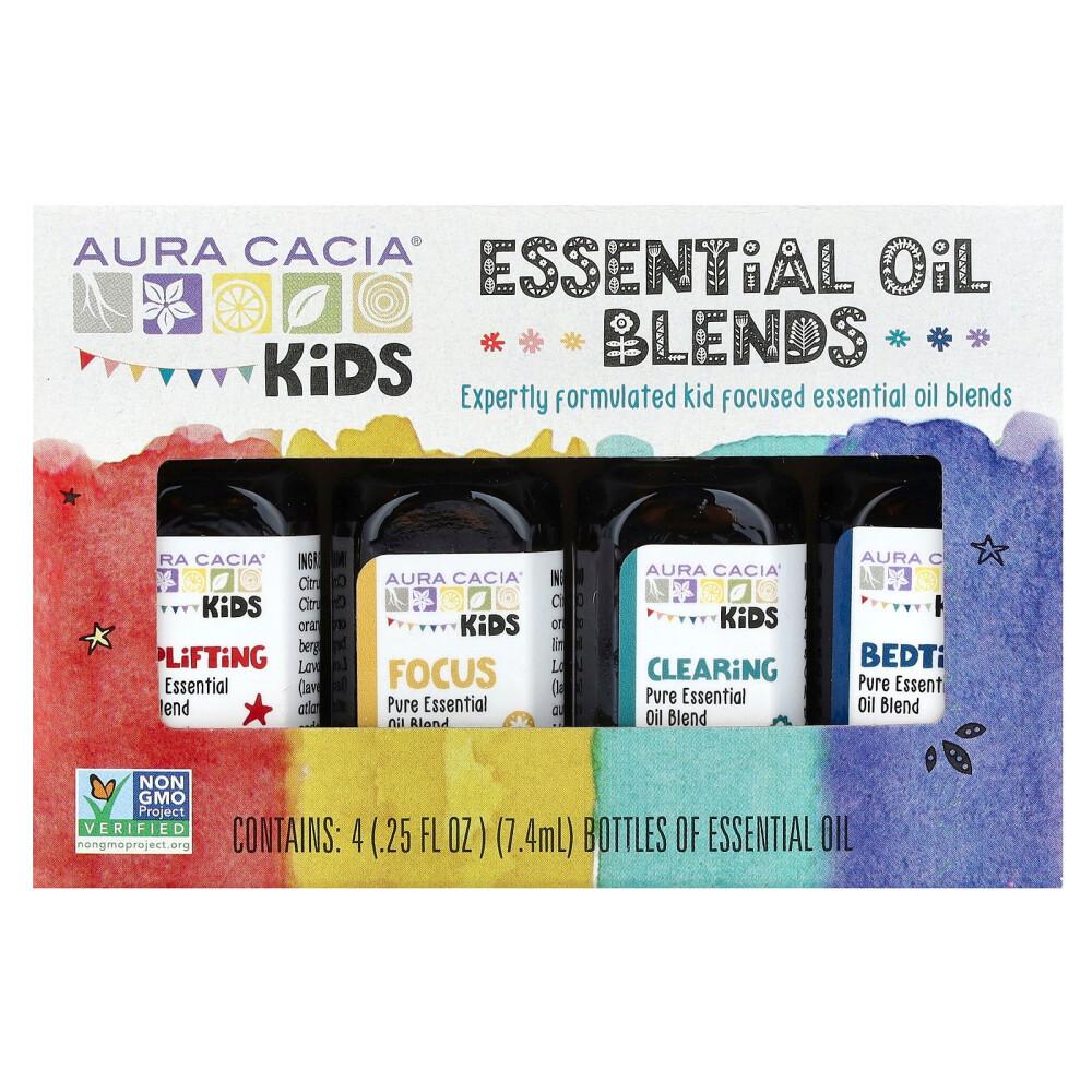 Aura Cacia Children's Essential Oil Blends, 4 Containers, Each 7.4ml (0.25fl oz)