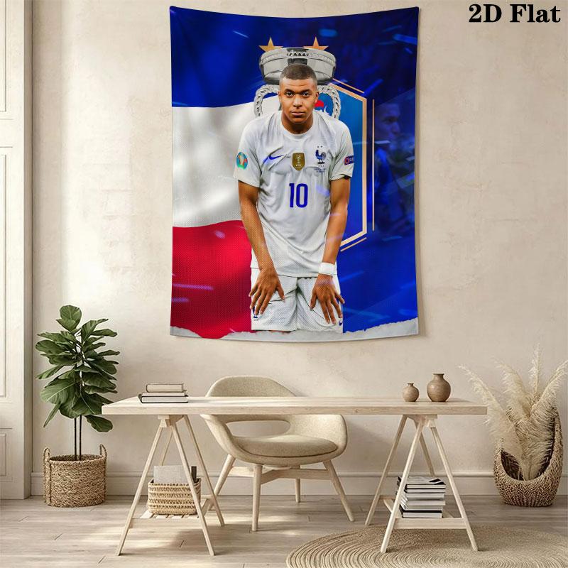 Kylian Mbappé Vibes  Wall Hanging Printed Fabric Blanket Decorative Tapestries for Bedroom Living Room Home Decor