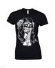 Mexican Skull Ladies Cap Sleeve Top Tattoo Rock Goth Sugar Skull Ladies Tshirt