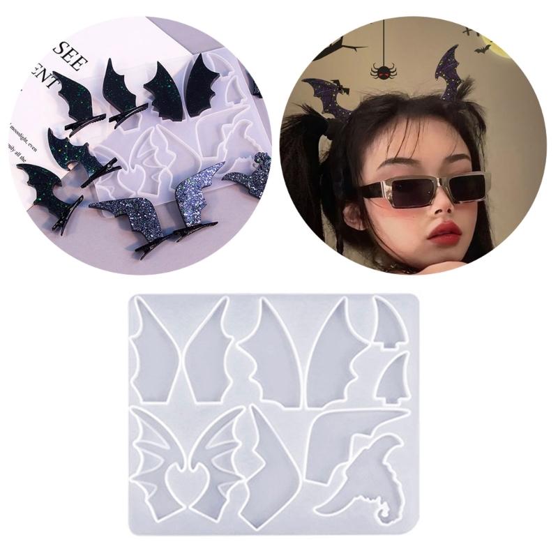 Halloween Pendant Silicone Mold Personalized Skull Pumpkin Earrings Pendants Resin Molds with Hair Clips Accessory DIY