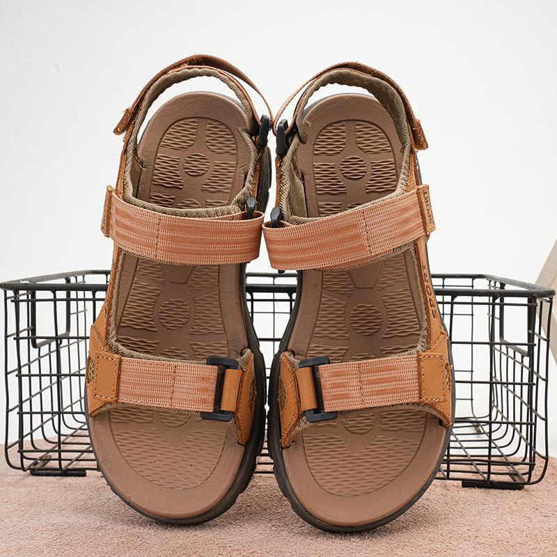 Fashion Men New Open-Toe Casual Sandal Men Summer Adjustable Non-Slip Comfortable Soft-Soled Beach Shoes Classic Style Versatile Sandals