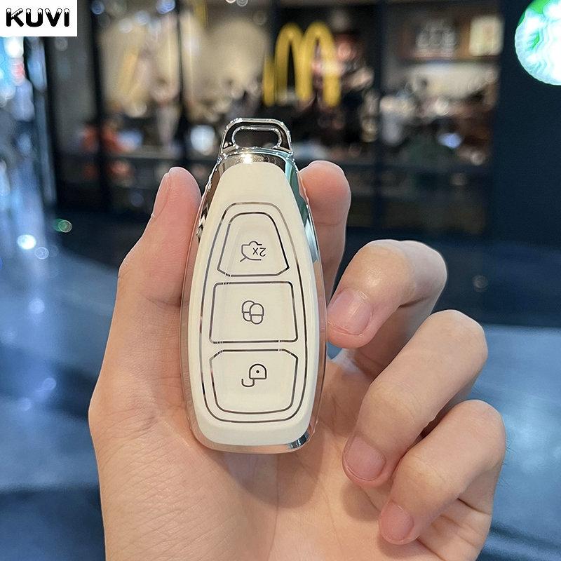 Tpu Car Smart Key Case Cover Keyring For Ford Focus 3 4 St Mondeo Mk3 Mk4 Fiesta Fusion Kuga Ecosport Protect Fob Accessories