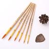 6Pcs/Set Painting Pen Set Dense Bristles DIY Soft Bristle Original Wood Color Rod Student Art Watercolor Paint Brushes Studio Supply