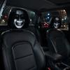 Novelty Horror Style Auto Decor Funny Car Headrest Covers, Ghost Skull Print Cartoon Seat Accessories Protector, Universal Breathable Interior