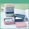 Soap Box Square Travel Portable With Lid Silicone Drain Soap Dish High Quality Self Draining Storage Box Outdoor Travel