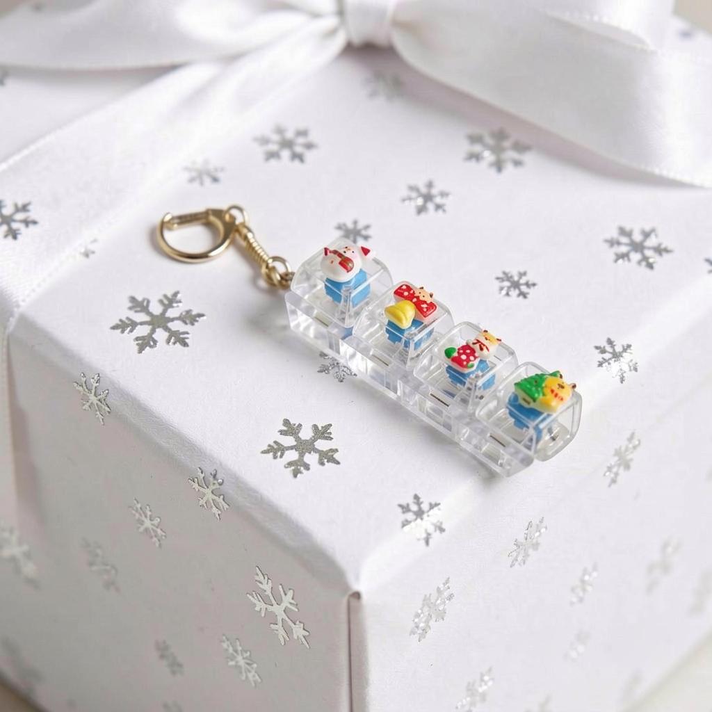 Portable Keychain Rgb 7 Color Gradient Anxiety Relief Fidget Clicker Crisp Clicking Christmas Themed Fidget For Stress