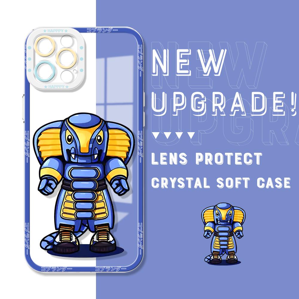 Nárazuvzdorný kreslený vzor měkké pouzdro na telefon Full Cover Camera Transparentní ochranné pouzdro pro Huawei Honor iPhone Samsung Xiaomi Redmi OPPO Realme Vivo