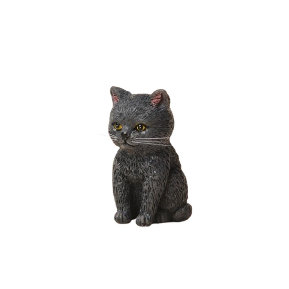 Cartoon Style Cat Statues Figurines Tiger Spot Cat Decoration  Dollhouse Model