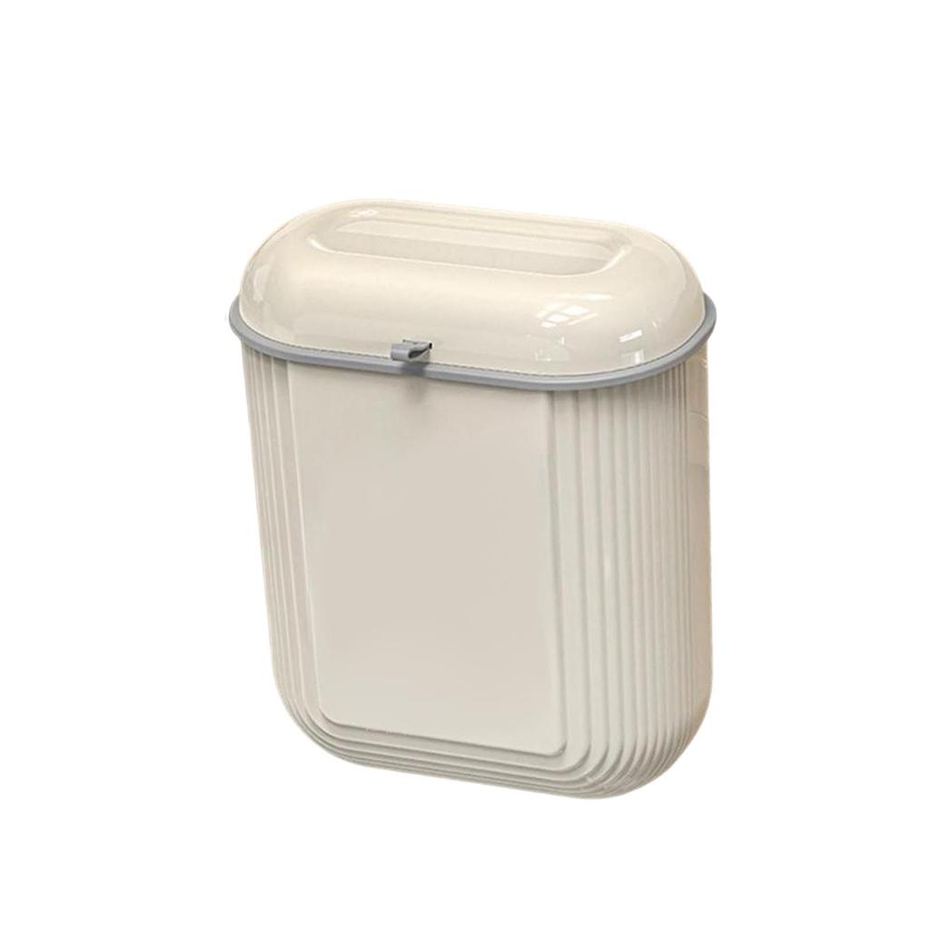 Hanging Trash Can with Lid Stylish Space Saving Garbage Container Waste Basket Bin Kitchen Compost Bin for Cupboard Counter Top