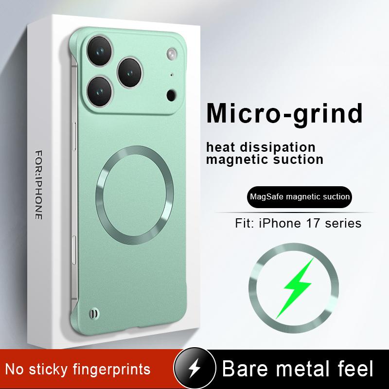 

Frameless Ultra Thin Magnetic Case For iPhone 17 Air 16 15 14 Plus 13 12 Pro Max For Magsafe Solid Color Soft PC Back Cover iPhone 12