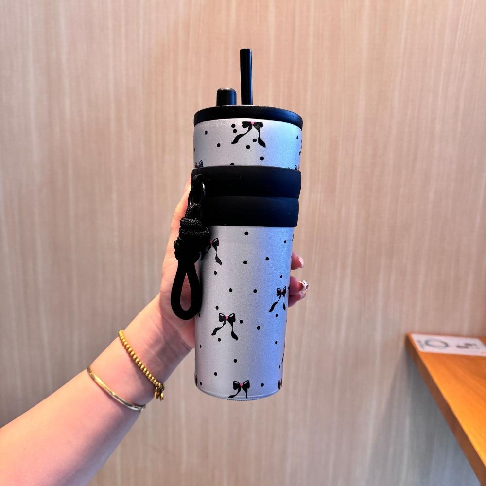 Pink Flower Red Cherry Vacuum Cup Bow Direct Drinking Cup Portable Vacuum Cup  Boys and Girls