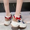 Fashion 10CM New 2024 Spring Women Breathable Mesh Chunky Sneakers High Platform Casual Shoes Lace-up Summer Sports Leather Shoes Woman