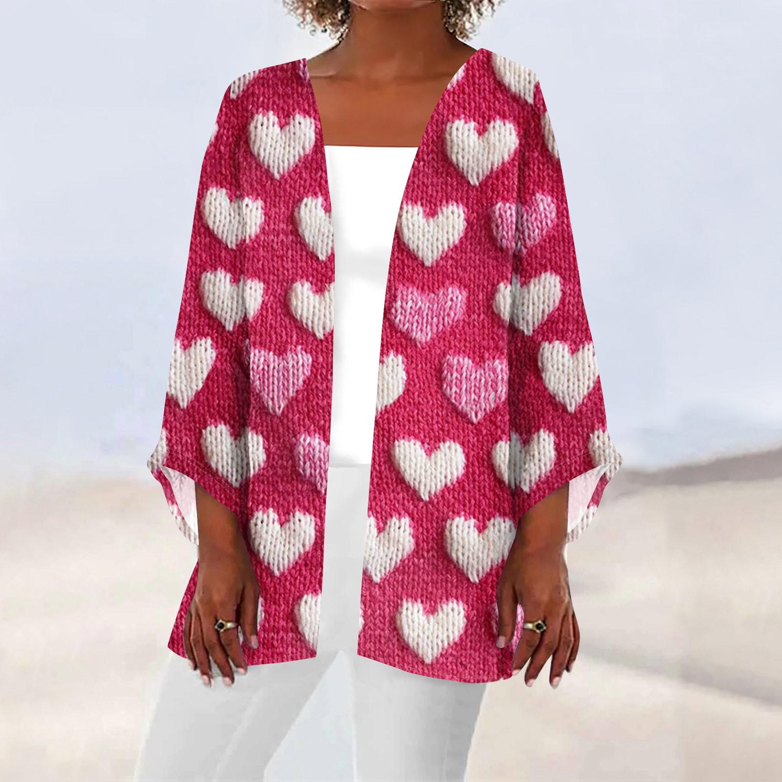 

Женская повседневная модная принтованная легкая куртка средней длины кардиган L горячий розовый