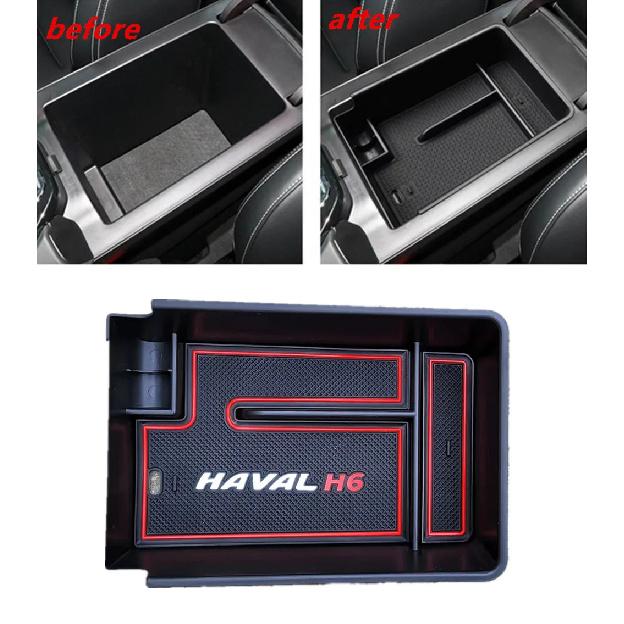 Car Central Console Armrest Box Storage Container Organizer Holder Tray For Haval H6 3th Gen 2021-2024 Decoration Accessories