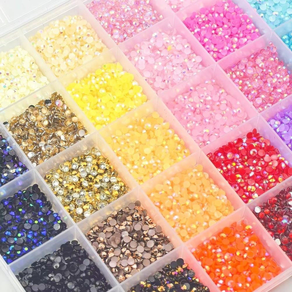 DIY Decoration Resin Rhinestone Kit Sparkling Nail Art Rhinestones  for Nail Art Crafting