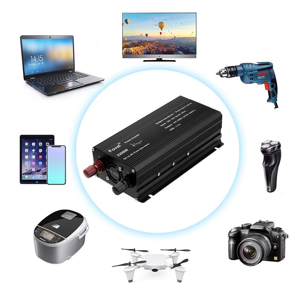 800W/2200W Car Sine Wave Inverter 12V To 220V EU Standard