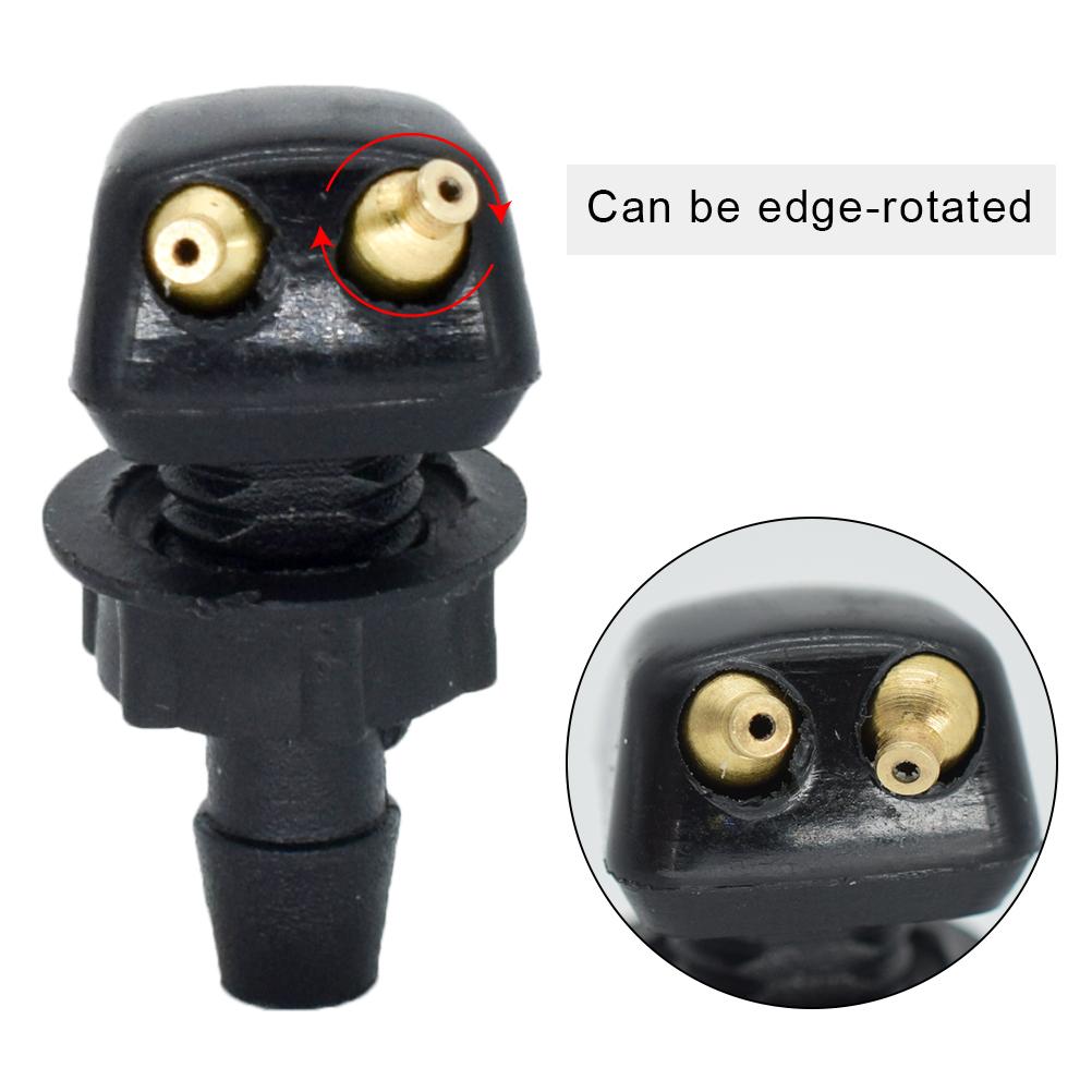 2x Universal Front Windshield Washer Wiper Nozzle Sprayer Sprinkler Water Spout Outlet For Toyota Mazda Hyundai