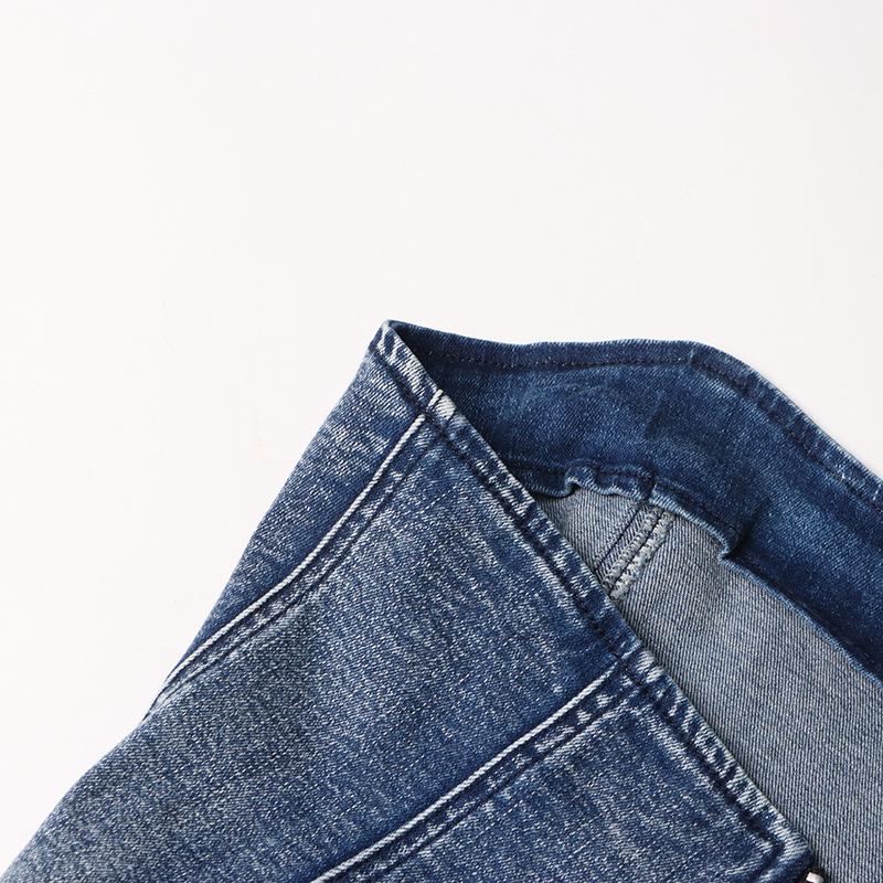 Spring 2025 European & American Sexy Washed Denim Zipper Tube Top