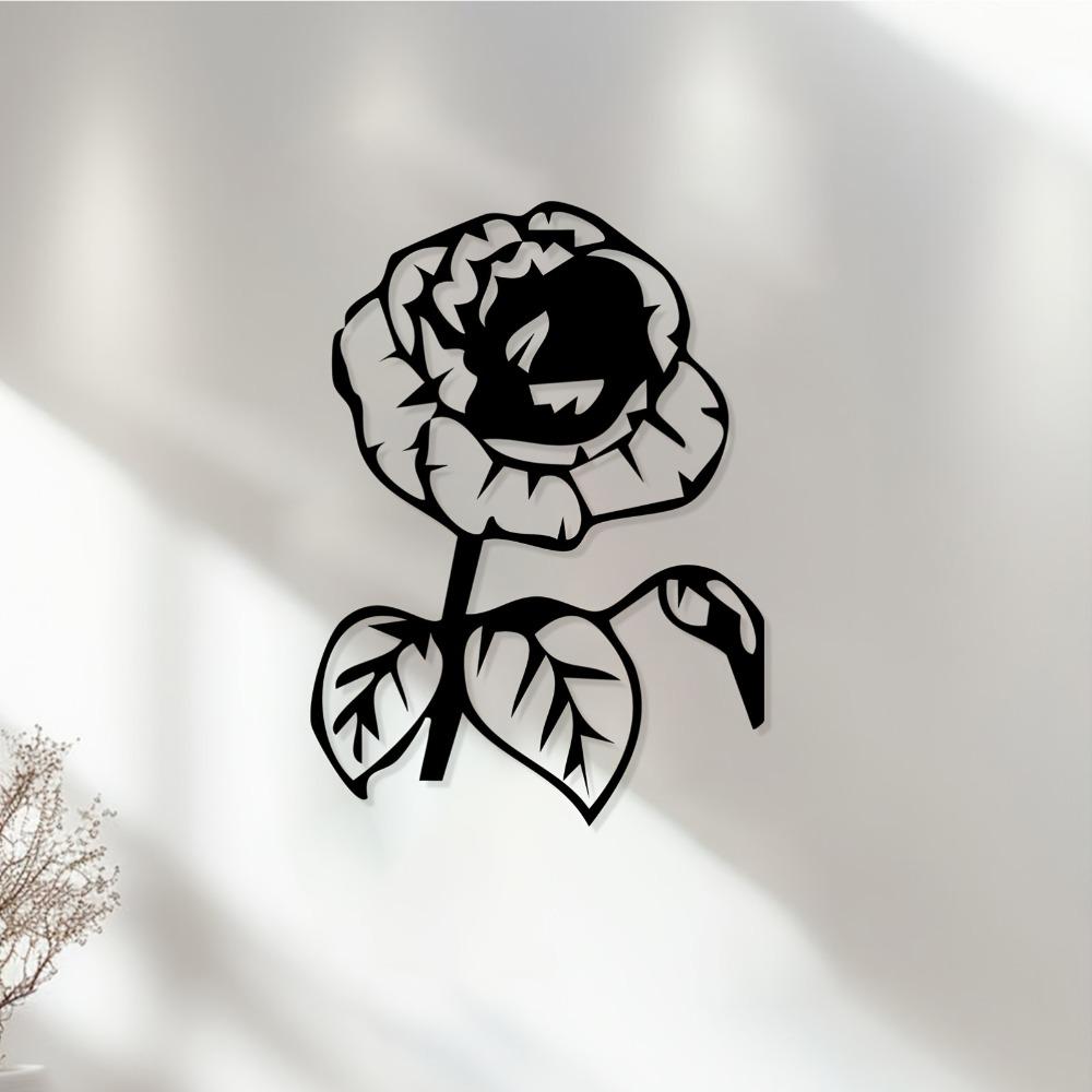 1pc Rose Metal Wall Art Romantic Floral Sculpture Gift for Valentine Wedding Bedroom Home Decor Rust Resistant
