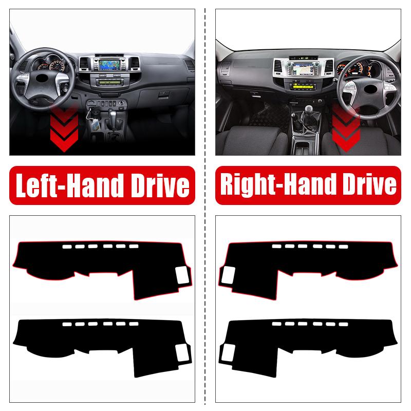 Car Dashboard Avoid Light Cover Anti-UV Carpets For Toyota Hilux SW4 Fortuner AN10 AN20 AN30 AN50 AN60 2005-2011 2012 2013 2014