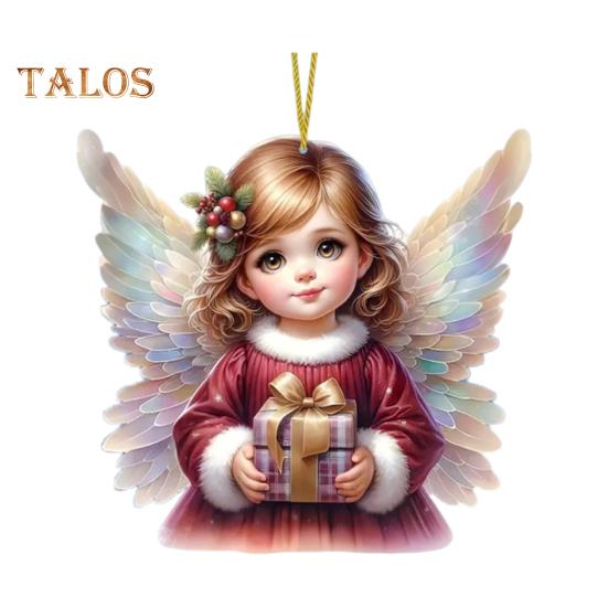 Ozdoba na vánoční stromeček se šňůrkou Snadné zavěšení 2D Malý anděl Holčička závěsný přívěsek Taška na klíče Dekorace
