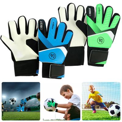 Children Football Goalkeeper Gloves Thick Latex Soccer Finger Protective Gloves with Adjustable Wrist Strap Unsex Training Glove