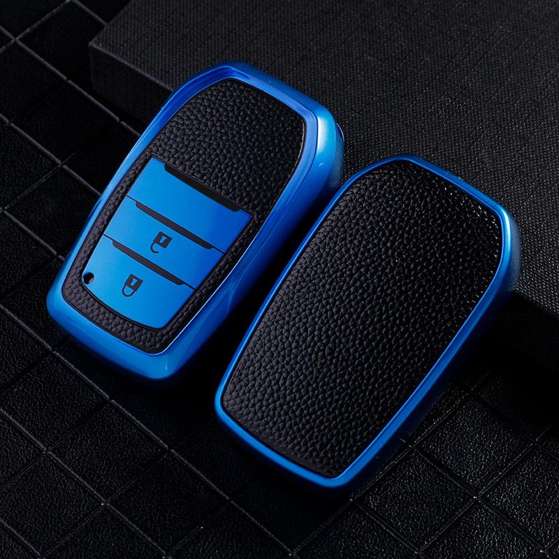 Car Key Fob Cover Key Case for toyota 2023 toyota Lingfang Harrier  RAV4 High Quality Tpu Car Key Case Best Selling (Blue,8.5*4*2)