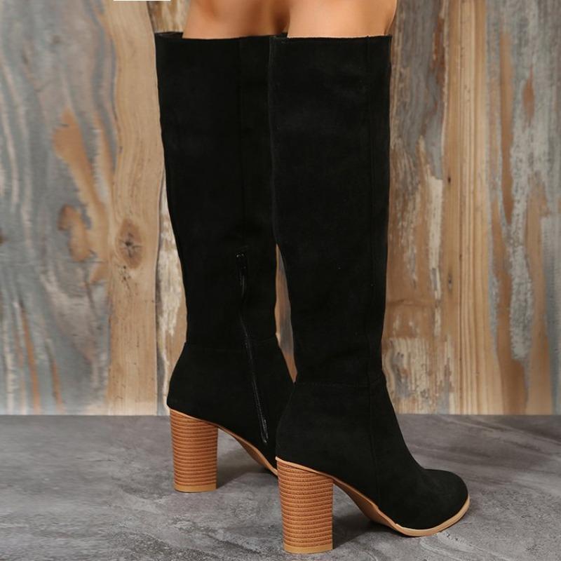 New Style Shoes with Thick Heels, Slimming Effect. Women's High-heeled Long Boots for Fashion.