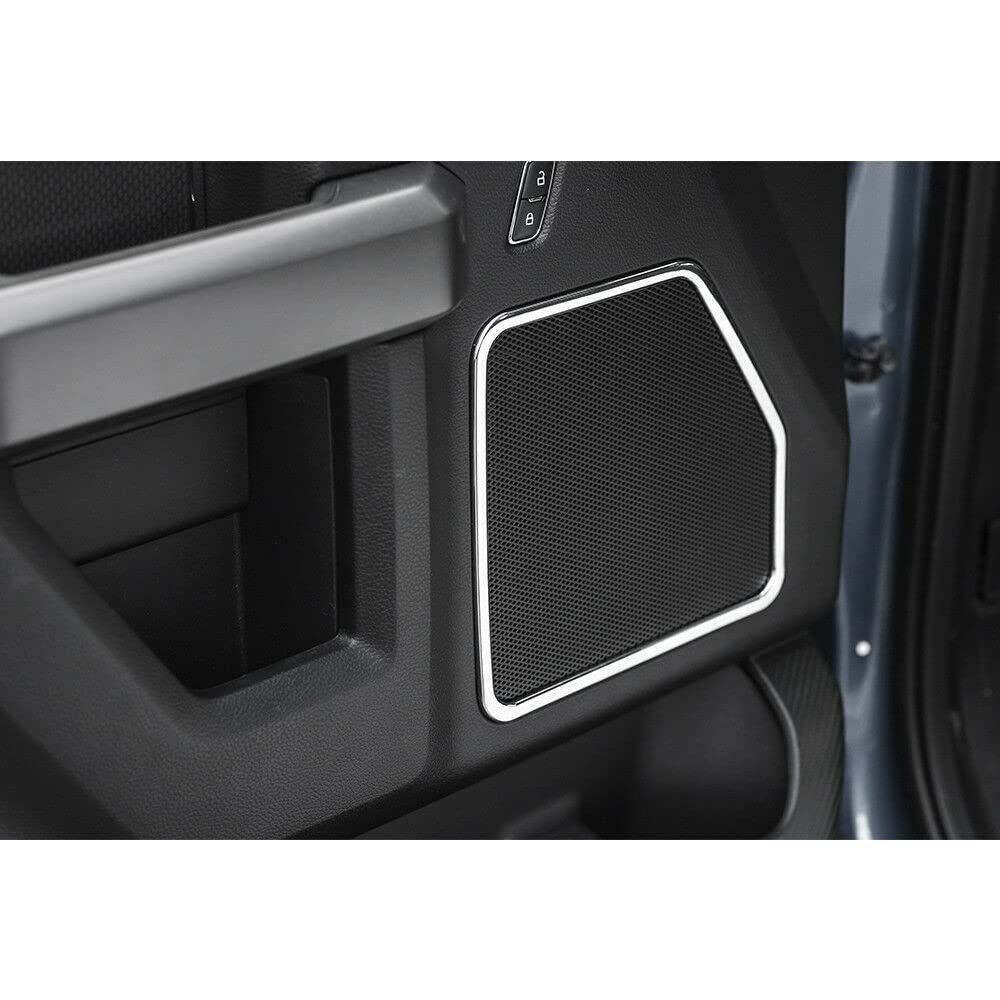 Fit for Ford F150 2015-2020 ABS Front & Rear Door Speaker Cover Decorative Trim 4PCS Interior Car Accessories (Chrome)
