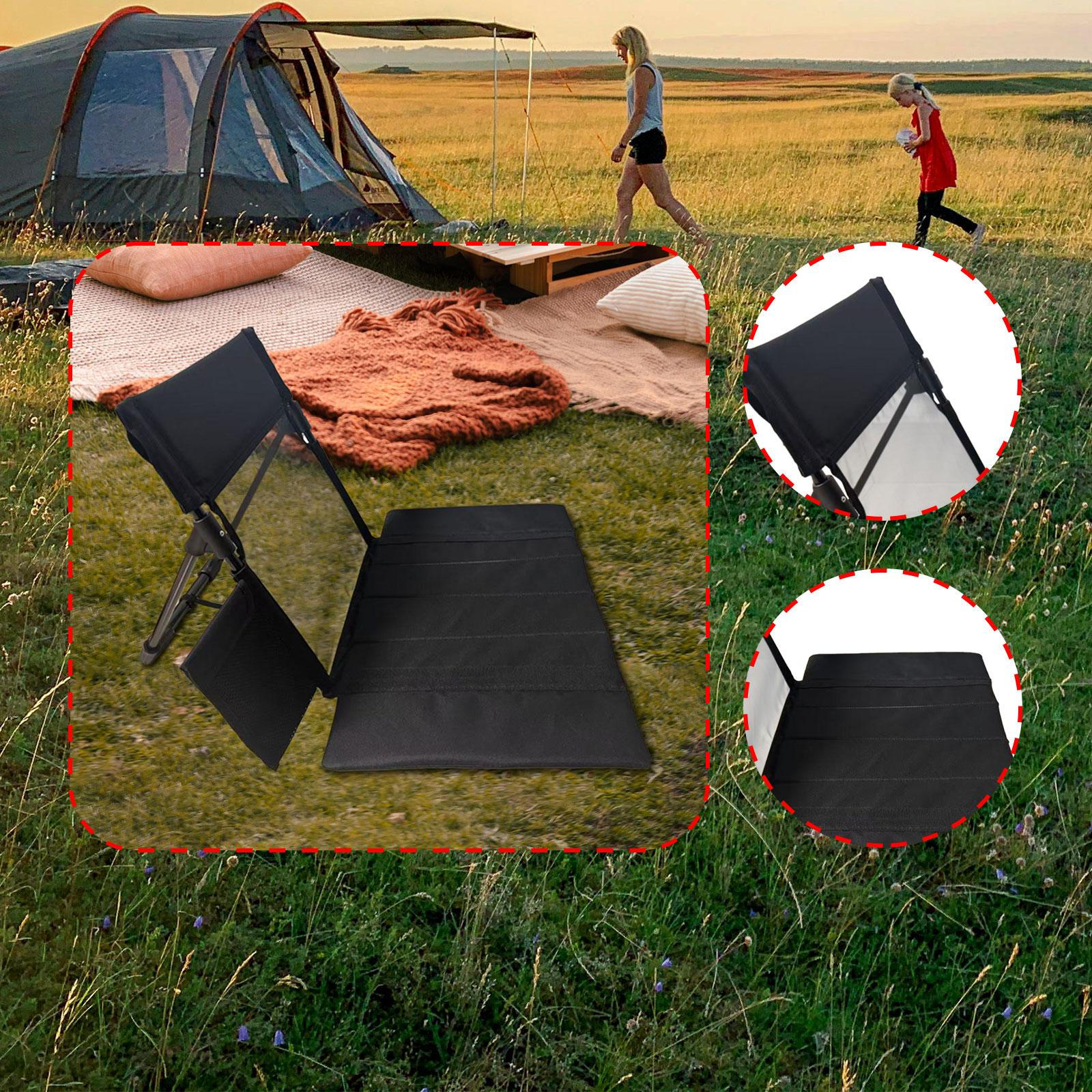 

Beach Chair with Back Support Floor Seat Camping Backrest for Traveling чорний