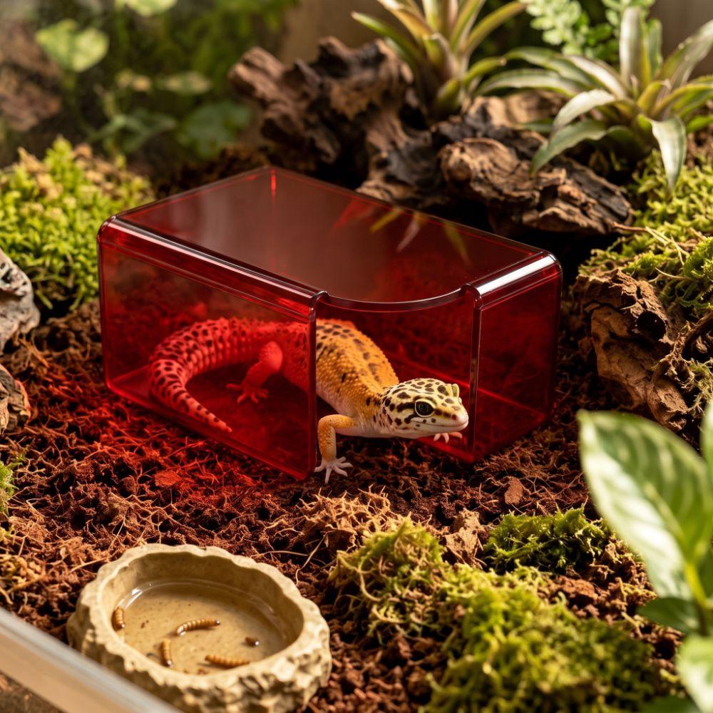 Stackable Reptile Hide Cave Translucent Visible Shelter House Reptile Hideout  Pet Breeding