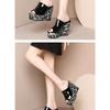 2025 Fashion Summer New Arrival Leopard Print Wedge Strappy Sandals Women's Sensual Glossy Fashion Trendy Shoes