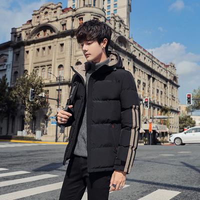 Winter New Men's Cotton-padded Jacket Down Padded Jacket Thickened Korean Version of the Trend Cotton-padded Jacket Bread Suit Hooded Coat Men