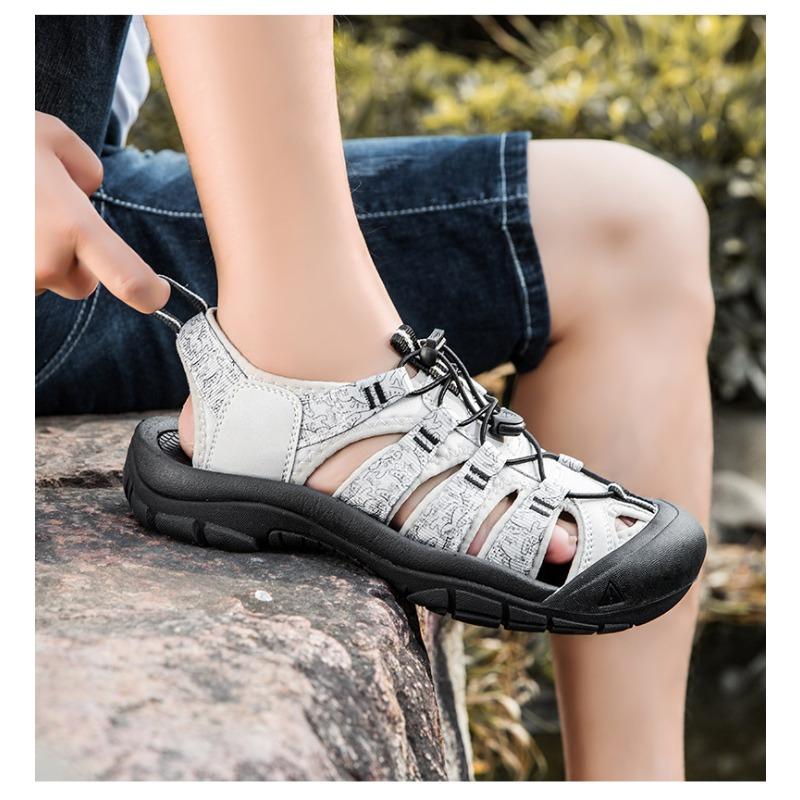 Summer Sandals Men's Thick Bottom Baotou Men's Beach Shoes River Tracing Shoes Large Outdoor Casual Shoes