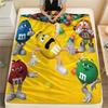 1PC M&M's Patterned Flannel Blanket Suitable For All Seasons for Home Decor Warmth and Comfort Gifts Holiday Present