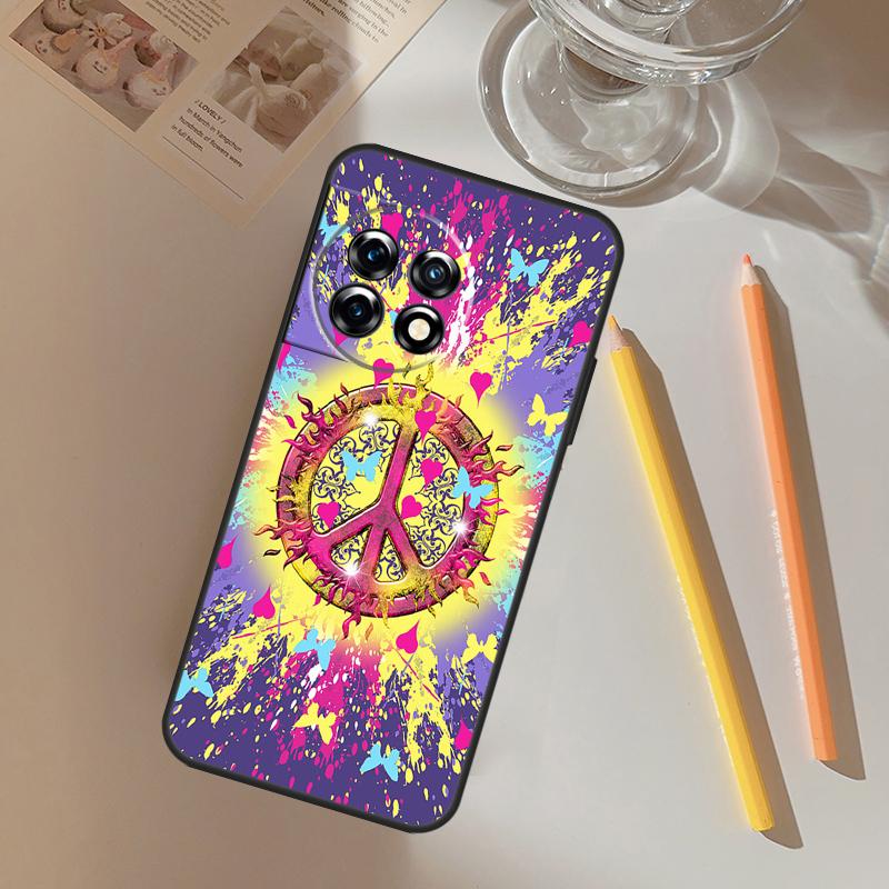 Psychedelic Art Peace Funda For OnePlus 12 12R 13 R 11 9 10 Pro 8T 9RT 10T OnePlus Nord 4 CE 2 3 Lite N20 N30 Case