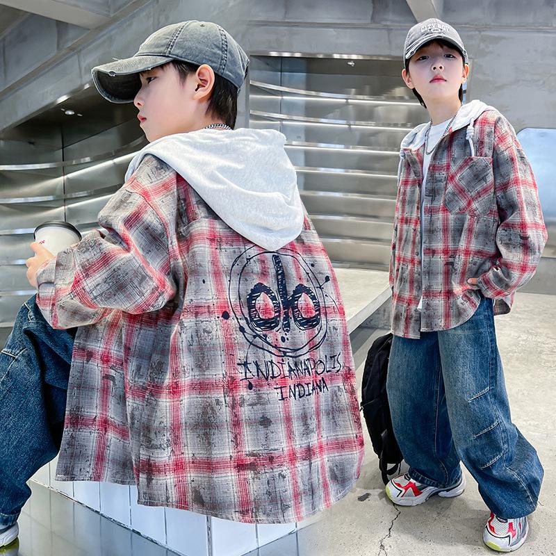 

Boys Trendy Autumn Shirt Jacket 2025 - Stylish New Fall Fashion for Kids 170cm красный