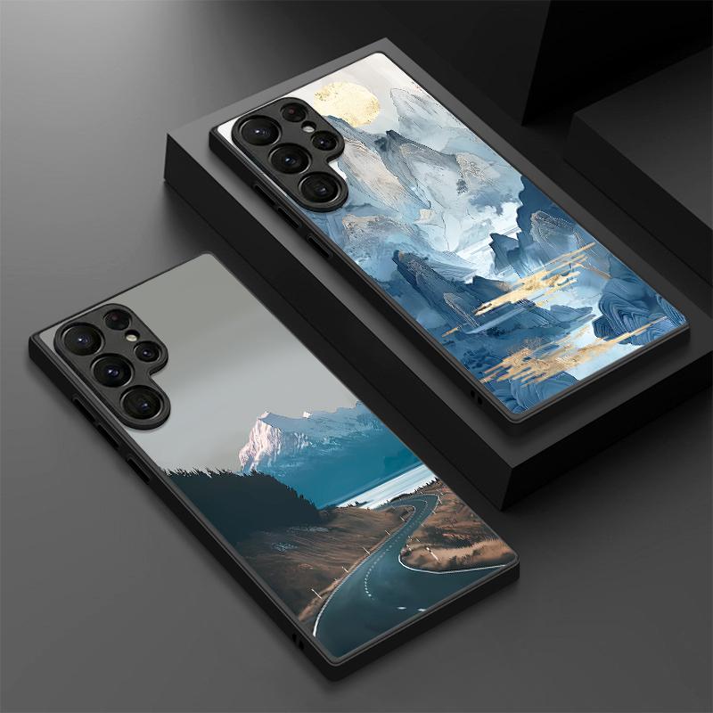 Magnetisch Für Magsafe Hülle Für Samsung Galaxy S26 Ultra S25 Edge S24 S23 S22 Plus S21 FE Berge und Flüsse Landschaft Hybrid Mattes Cover