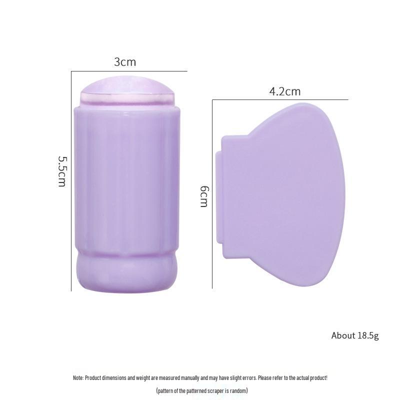 Large Silicone Nail Art Stamp with Lid - Single/Double Head French Design DIY Stamping Tools