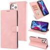 Applicable to iPhone17 mobile phone leather case, Samsung S26 card mobile phone case, skin matte wallet case 16E solid color