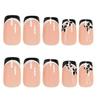 European & American Nail Art: French Floral Reusable Nail Extensions