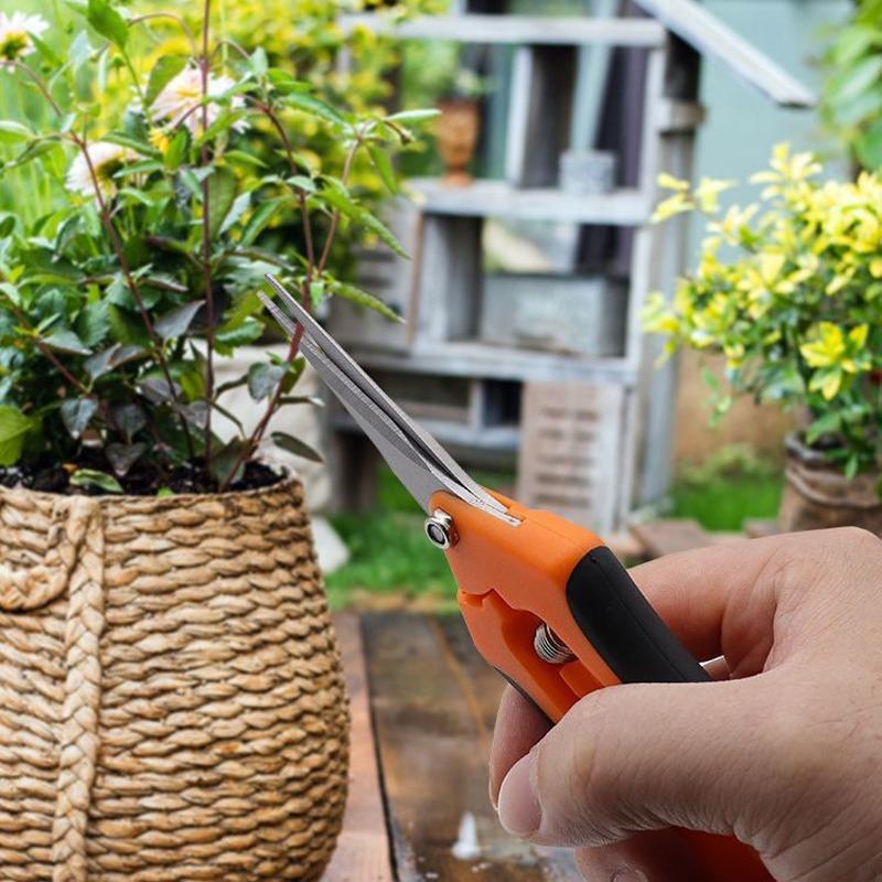1 stk hagesaks rustfritt stål hagegrenbeskjæring for tresaks fruktplukkingssaks ugress potteblomstbeskjærer