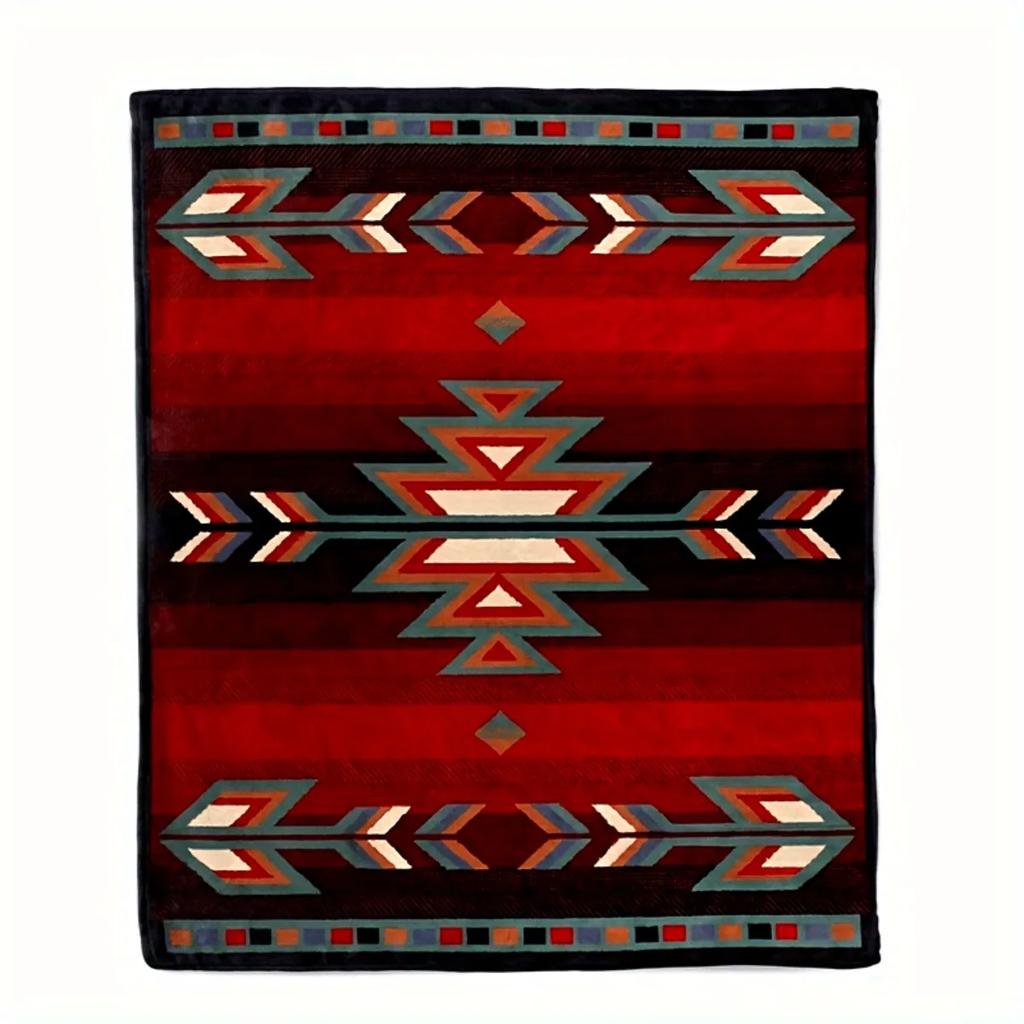 AztecInspired Geometric Flannel Throw Blanket Bohemian Style Sofa Blanket for Home Decor Camping Gift for Family Cozy Warmth