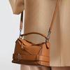 2025 Autumn Geometric Cowhide Crossbody Biker Bag - Large Capacity Genuine Leather Handbag for Women