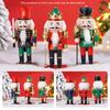 20cm Nutcracker Miniature Cute Wooden Nutcracker Puppet Ornaments Cartoons Walnuts Soldiers Home Desktop Christmas Decoration