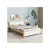 Double Bed - MUVOE - 140x200 Cm - Solid Wood - Headboard and Footboard In MDF - 15 Slatted Bases